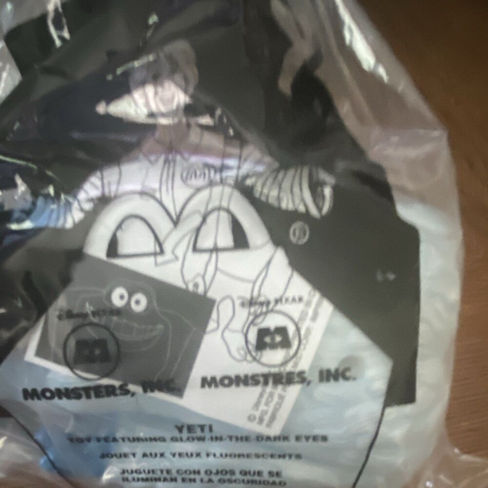 McDonald's Monsters, Inc. #7- Yeti Premium Toy in Bag (2001) Vintage Disney